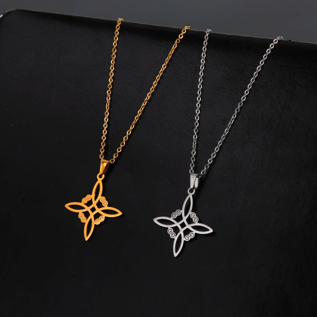 Skyrim Wicca Witchcraft Witch Knot Necklace Stainless Steel Choker