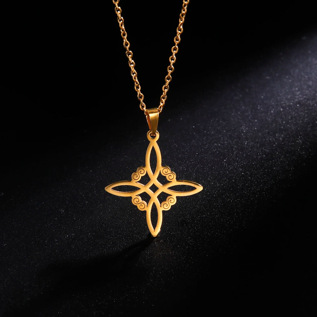 Skyrim Wicca Witchcraft Witch Knot Necklace Stainless Steel Choker