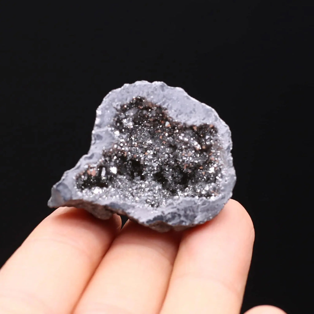 8PCS/Box Titanium Coated Natural Crystal Cluster Electroplated Agate