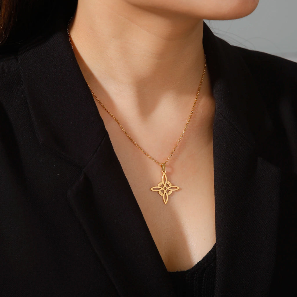 Skyrim Wicca Witchcraft Witch Knot Necklace Stainless Steel Choker