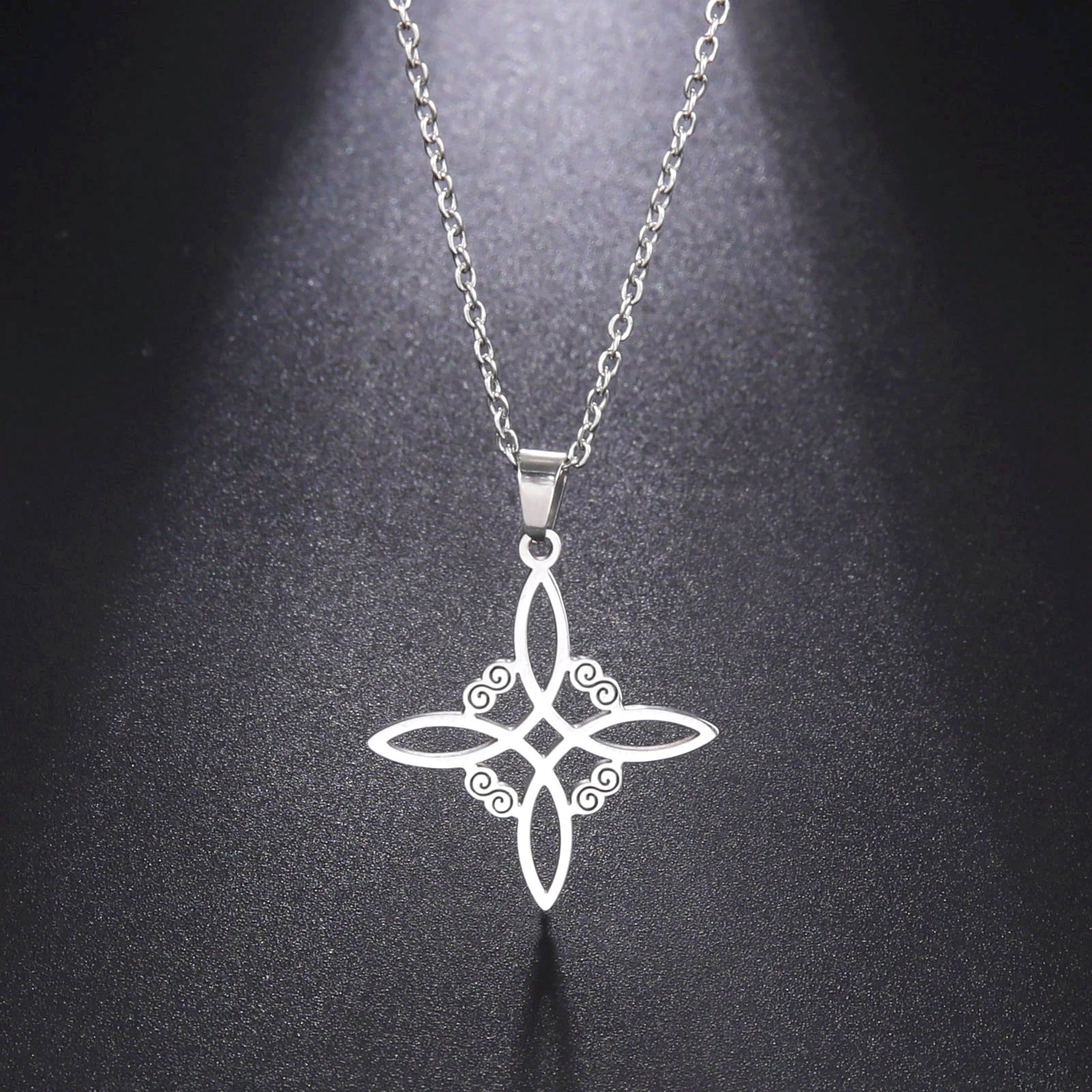 Skyrim Wicca Witchcraft Witch Knot Necklace Stainless Steel Choker