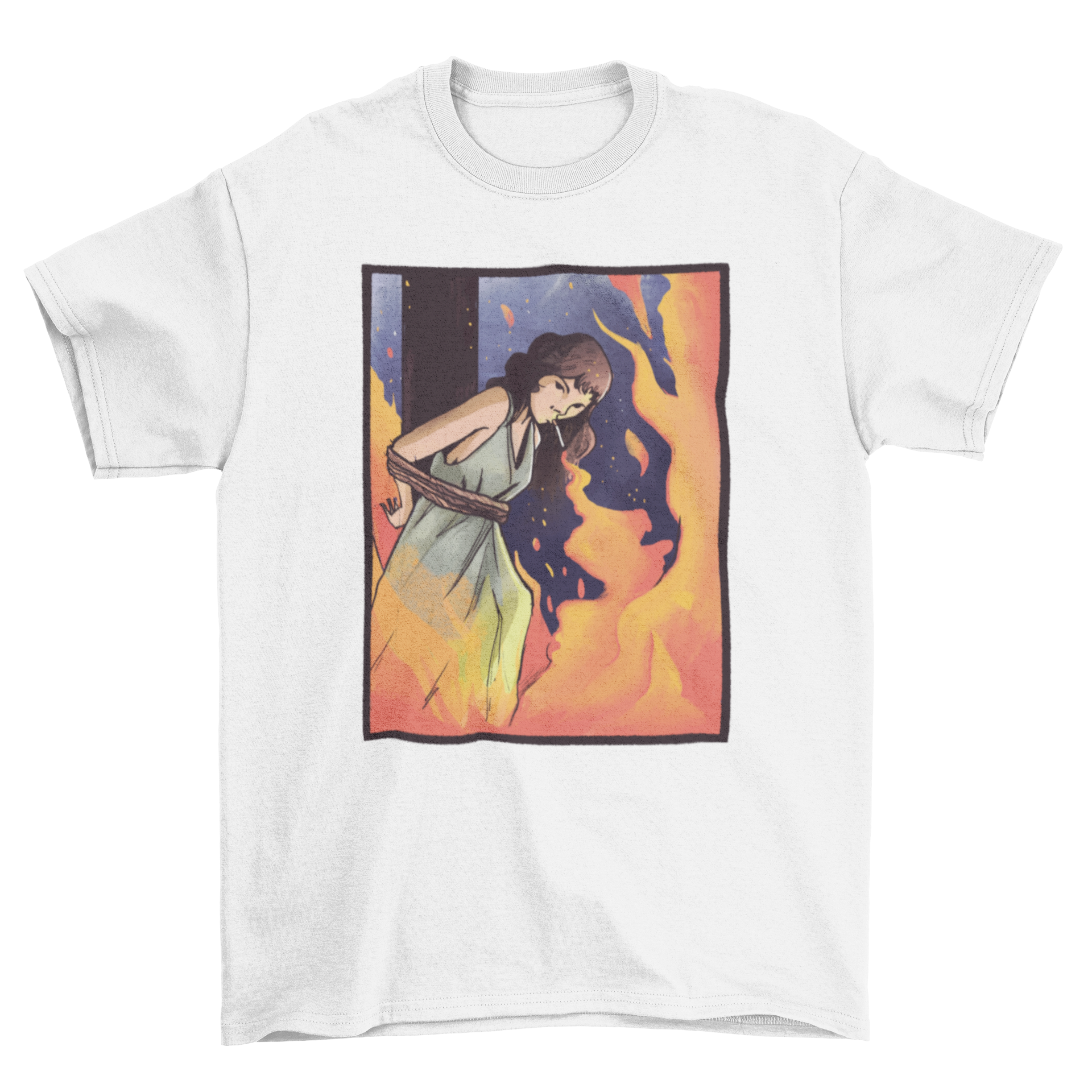 Burning witch cigarette t-shirt