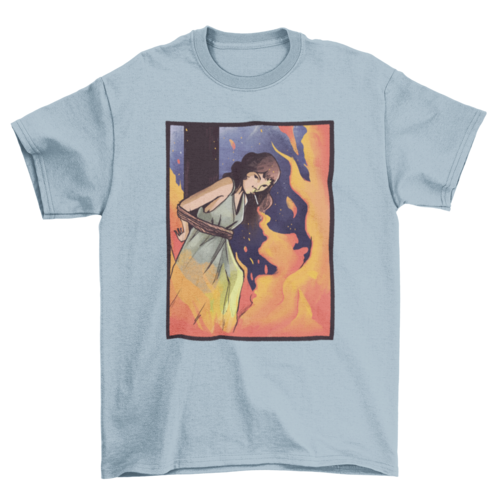 Burning witch cigarette t-shirt