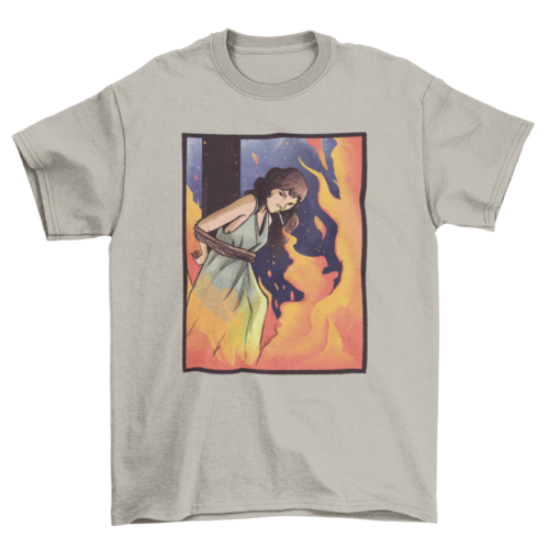 Burning witch cigarette t-shirt