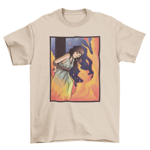 Burning witch cigarette t-shirt